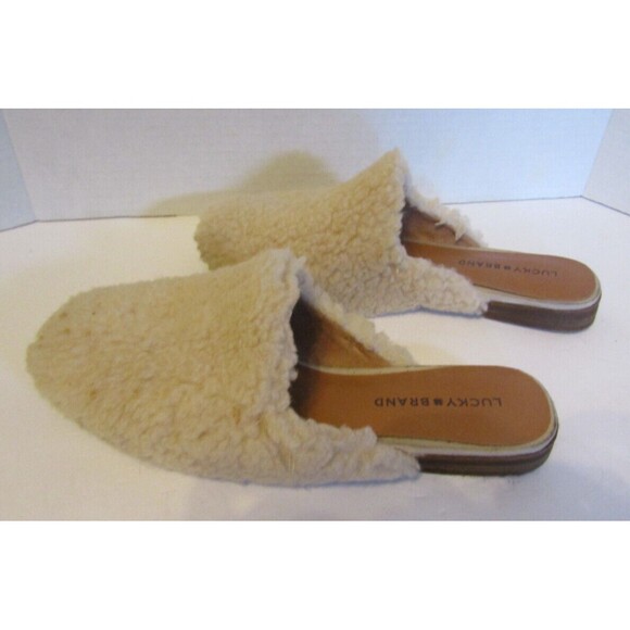 Lucky Brand Colliey Slides Sherpa Covered Mules Plush Slippers Womens Size 8.5 - Picture 6 of 8